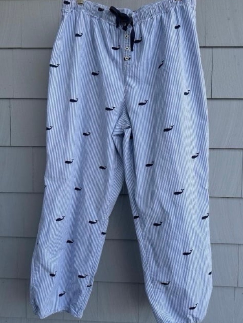 L.L.Bean Women's 2X Whale Print Cotton Lounge Pajama Pants Like New. Washed